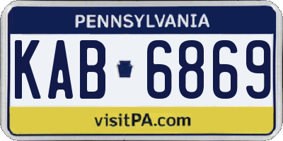 PA license plate KAB6869
