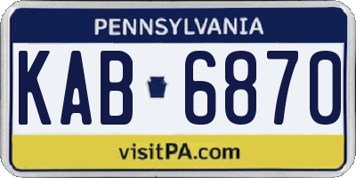 PA license plate KAB6870