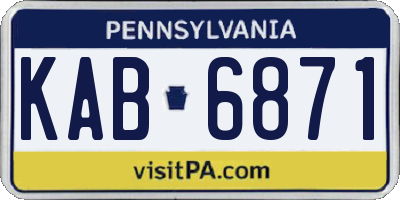 PA license plate KAB6871