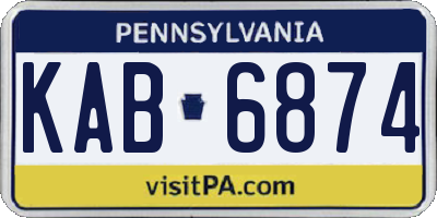 PA license plate KAB6874