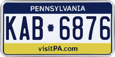 PA license plate KAB6876