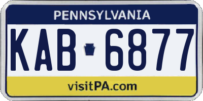 PA license plate KAB6877