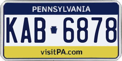 PA license plate KAB6878