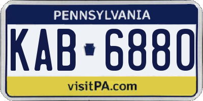 PA license plate KAB6880