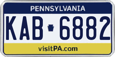 PA license plate KAB6882