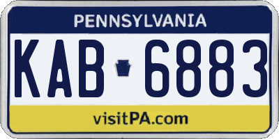 PA license plate KAB6883