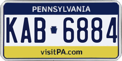 PA license plate KAB6884