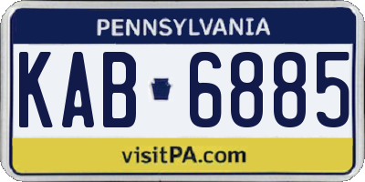 PA license plate KAB6885