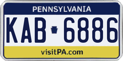 PA license plate KAB6886