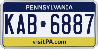 PA license plate KAB6887