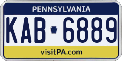 PA license plate KAB6889