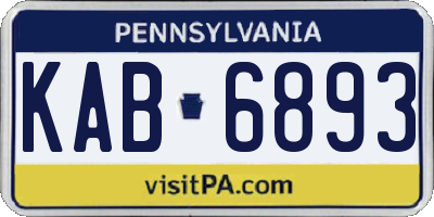 PA license plate KAB6893