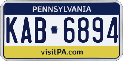 PA license plate KAB6894