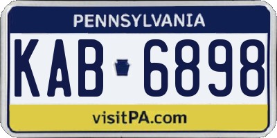 PA license plate KAB6898
