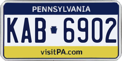 PA license plate KAB6902