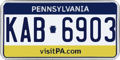 PA license plate KAB6903