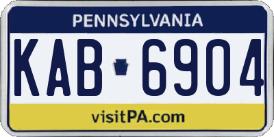PA license plate KAB6904
