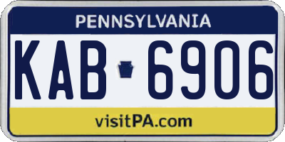 PA license plate KAB6906
