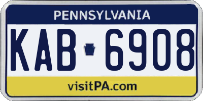 PA license plate KAB6908