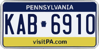 PA license plate KAB6910