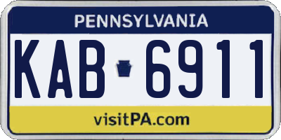PA license plate KAB6911