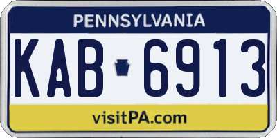 PA license plate KAB6913