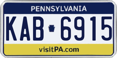 PA license plate KAB6915