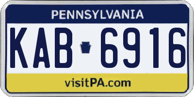 PA license plate KAB6916