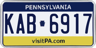 PA license plate KAB6917