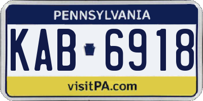PA license plate KAB6918