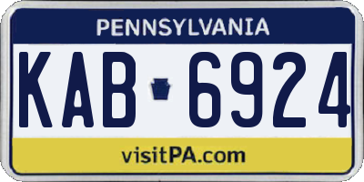 PA license plate KAB6924