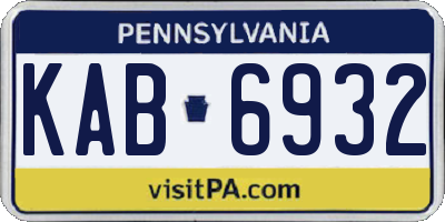 PA license plate KAB6932