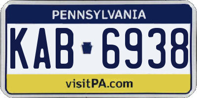PA license plate KAB6938