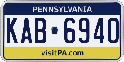 PA license plate KAB6940
