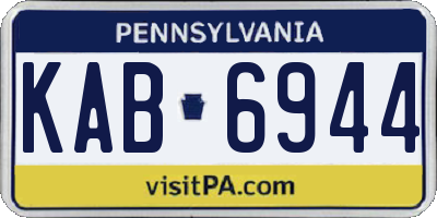 PA license plate KAB6944