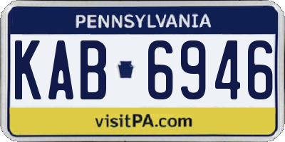 PA license plate KAB6946