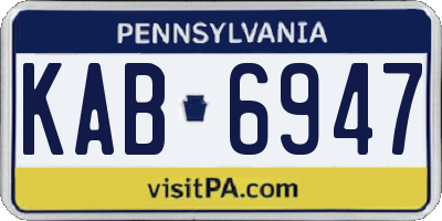 PA license plate KAB6947