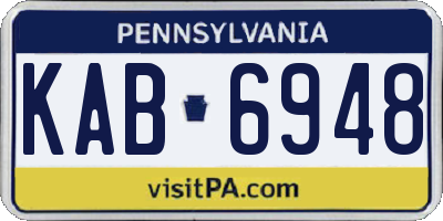 PA license plate KAB6948