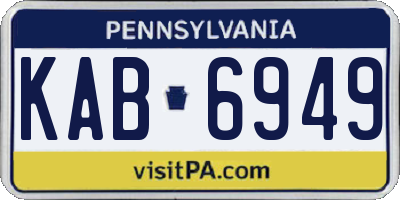PA license plate KAB6949