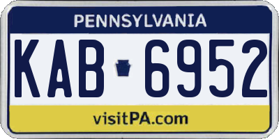 PA license plate KAB6952