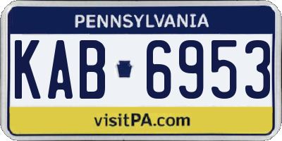 PA license plate KAB6953