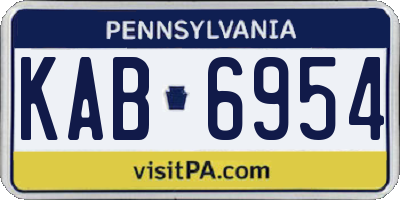PA license plate KAB6954