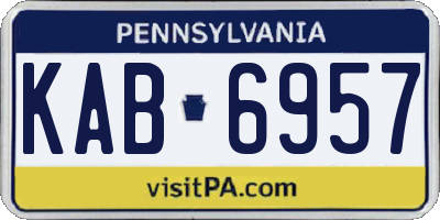 PA license plate KAB6957