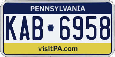 PA license plate KAB6958