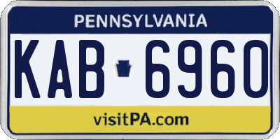 PA license plate KAB6960