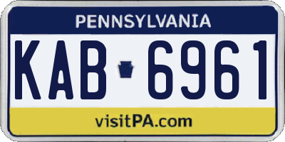 PA license plate KAB6961