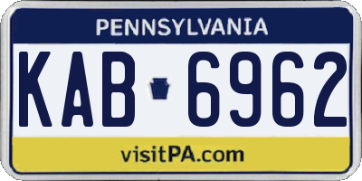 PA license plate KAB6962