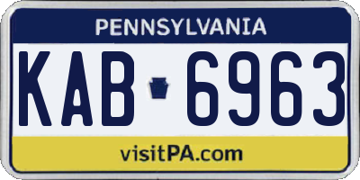 PA license plate KAB6963