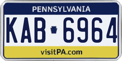 PA license plate KAB6964