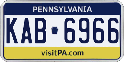 PA license plate KAB6966